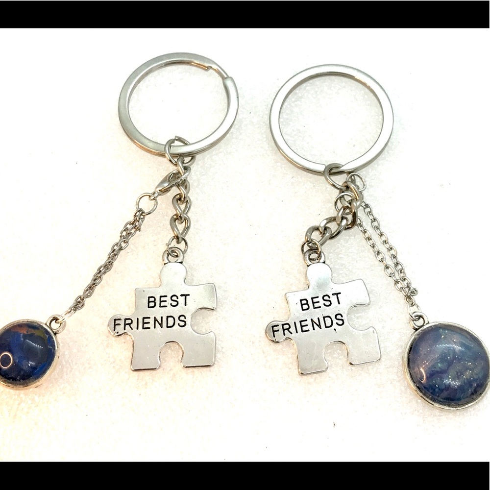 Keychain Best Friends puzzle pieces handmade